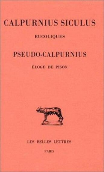 Couverture du livre « Bucoliques » de Calpurnius Siculus aux éditions Belles Lettres