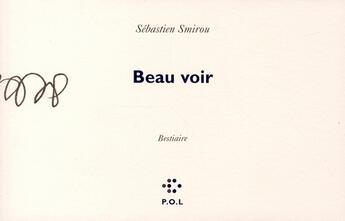 Couverture du livre « Beau voir » de Sebastien Smirou aux éditions P.o.l