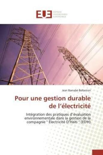 Couverture du livre « Pour une gestion durable de l'electricite - integration des pratiques d'evaluation environnementale » de Bellanton J B. aux éditions Editions Universitaires Europeennes