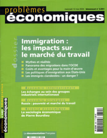 Couverture du livre « Immigration : les impacts sur le marche du travail » de  aux éditions Documentation Francaise