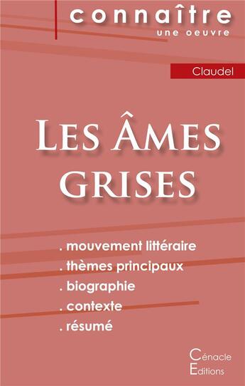 Couverture du livre « Les âmes grises, de Philippe Claudel » de  aux éditions Editions Du Cenacle