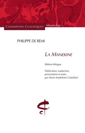 Couverture du livre « La Manekine » de Philippe De Remi aux éditions Honore Champion