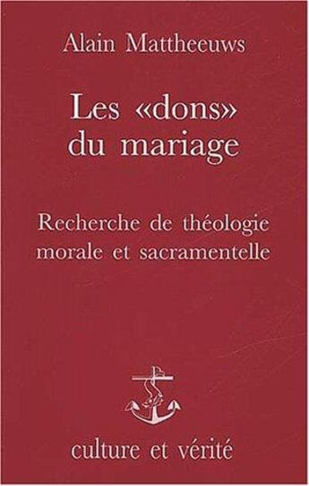 Couverture du livre « Dons les du mariage » de Mattheeuws A aux éditions Lessius