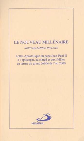 Couverture du livre « Le nouveau millenaire » de  aux éditions Mediaspaul Qc