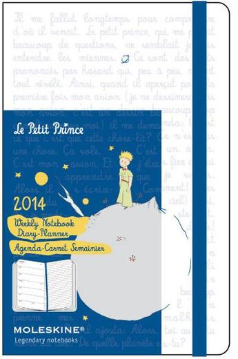Couverture du livre « Agenda 2014 Petit Prince semainier carnet blanc poche » de Moleskine aux éditions Moleskine Papet