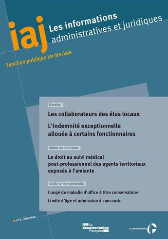 Couverture du livre « Informations Administratives Juridiques ; Les Collaborateurs Des Elus Locaux » de Informations Administratives Juridiques aux éditions Documentation Francaise