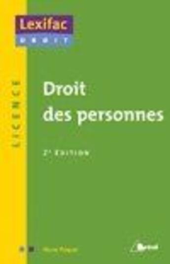 Couverture du livre « Droit civil ; les personnes » de Muriel Parquet aux éditions Breal