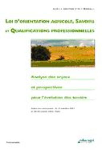 Couverture du livre « Loi d'orientation agricole, savoirs et qualifications professionnelles » de Marshall aux éditions Educagri