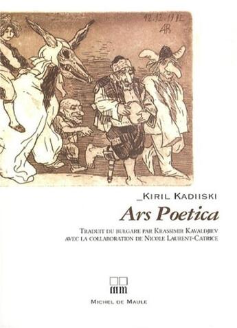 Couverture du livre « Ars poetica » de Kiril Kadiiski aux éditions Michel De Maule