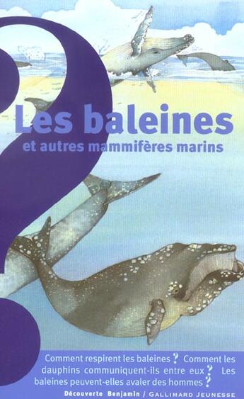 Couverture du livre « Les baleines et autres mammiferes marins » de Geistdoerfer/Boucher aux éditions Gallimard-jeunesse