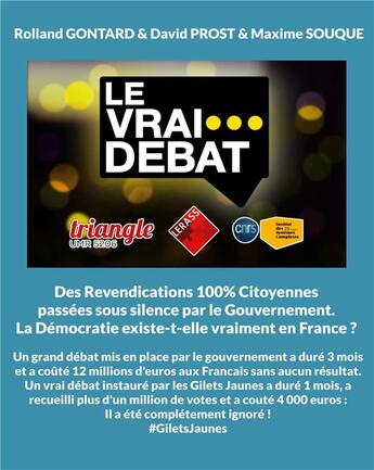 Couverture du livre « Le vrai débat » de Rolland Gontard et David Prost et Maxime Souque aux éditions Books On Demand