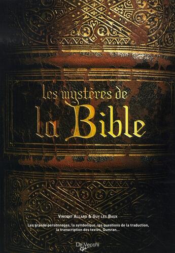 Couverture du livre « Les mystères de la bible » de Vincent Allard aux éditions De Vecchi