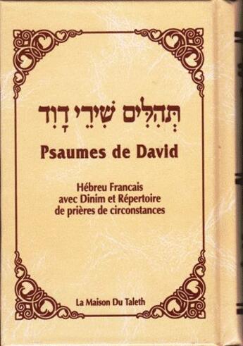 Couverture du livre « Psaumes de david hebreu francais - blanc tehilim » de David aux éditions Biblieurope