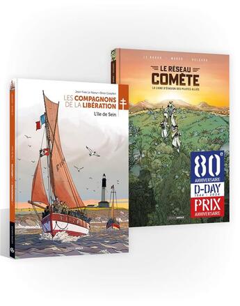 Couverture du livre « Les compagnons de la Libération : L'île de Sein et le Réseau Comète, la ligne d'évasion des pilotes alliés » de Marko et Jean-Yves Le Naour et Brice Goepfert et Holgado aux éditions Bamboo