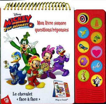 Couverture du livre « Mickey et ses amis - top départ ; mon livre sonore questions/réponses » de  aux éditions Pi Kids