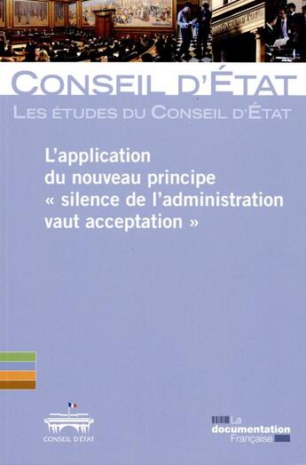 Couverture du livre « L'application du nouveau principe 