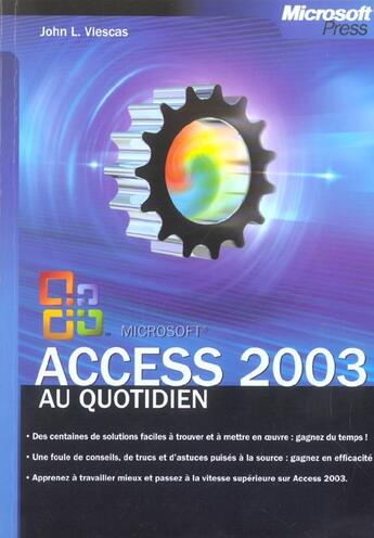 Couverture du livre « Access 2003 Au Quotidien » de Viescas aux éditions Dunod