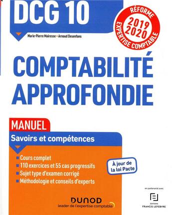 Couverture du livre « DCG 10 ; comptabilité approfondie ; manuel (édition 2019/2020) » de Mairesse/Desenfans aux éditions Dunod