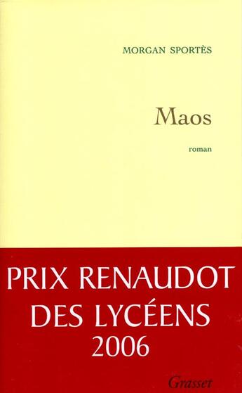 Couverture du livre « Maos » de Morgan Sportes aux éditions Grasset