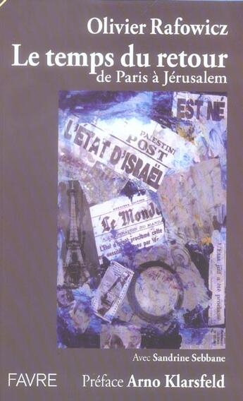 Couverture du livre « Le temps du retour de paris a jerusalem » de Rafowicz/Sebbane aux éditions Favre