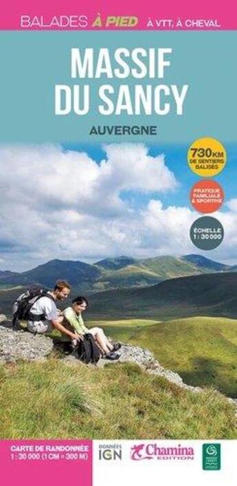 Couverture du livre « Massif du sancy la carte » de  aux éditions Chamina