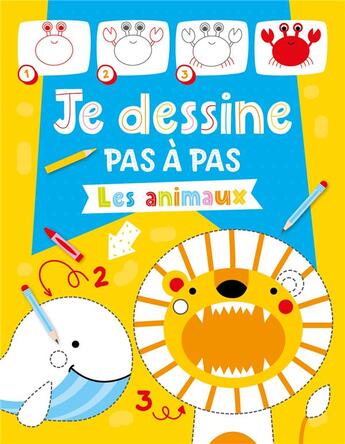 Couverture du livre « Je dessine pas à pas : les animaux » de Atelier Cloro aux éditions 1 2 3 Soleil