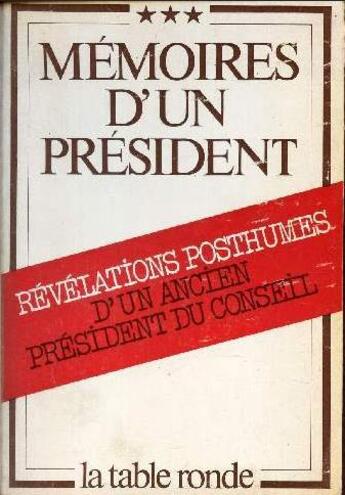 Couverture du livre « Memoires d'un president » de  aux éditions Table Ronde