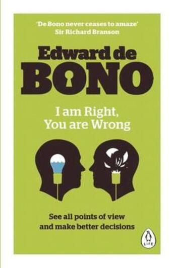 Couverture du livre « I'm right, you are wrong » de Edward De Bono aux éditions Adult Pbs