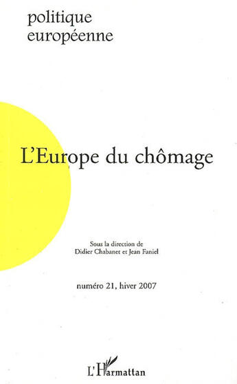 Couverture du livre « L'Europe du chômage » de  aux éditions L'harmattan