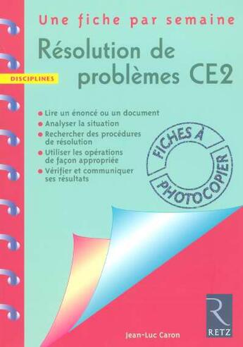 Couverture du livre « Resolutions de problemes » de Jean-Claude Caron aux éditions Retz