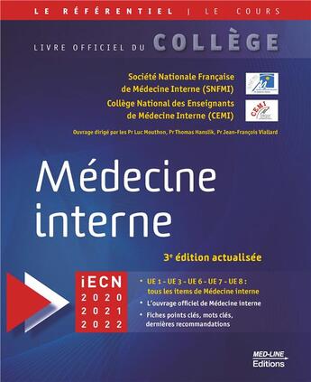 Couverture du livre « College national de medecine interne 3e ed » de College Francais aux éditions Med-line