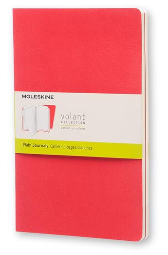 Couverture du livre « Carnet volant set de 2 pages blanches gd fmt rouge geranium » de Moleskine aux éditions Moleskine