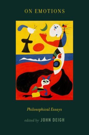 Couverture du livre « On Emotions: Philosophical Essays » de John Deigh aux éditions Oxford University Press Usa