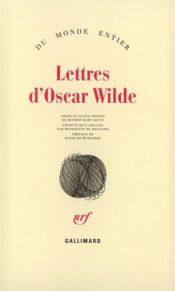 Couverture du livre « Lettres » de Oscar Wilde aux éditions Gallimard