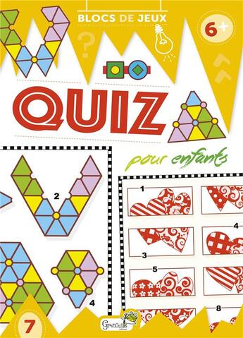 Couverture du livre « Quiz pour enfants » de Beuvelet Gaelle aux éditions Grenouille