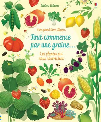 Couverture du livre « MON GRAND LIVRE ILLUSTRE ; tout commence par une graine... » de Emily Bone et Sally Elford aux éditions Usborne