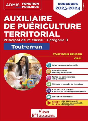 Couverture du livre « Concours auxiliaire de puériculture territorial : catégorie B tout-en-un concours 2023-2024 » de Pierre-Brice Lebrun et Marie-Christine Lefort aux éditions Vuibert