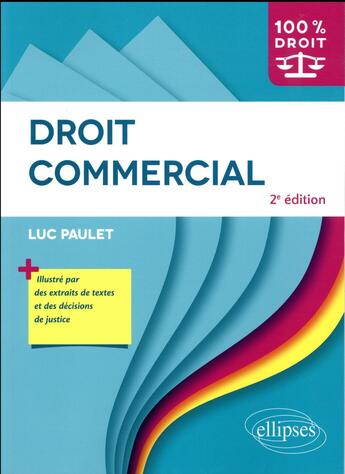 Couverture du livre « Droit commercial (2e édition) » de Luc Paulet aux éditions Ellipses
