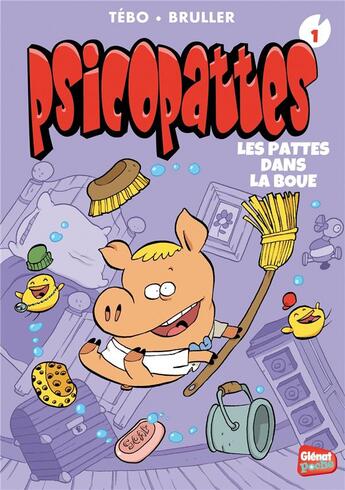 Couverture du livre « Psicopattes Tome 1 ; les pattes dans la boue » de Tébo et Helene Bruller aux éditions Glenat Jeunesse