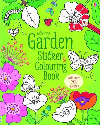 Couverture du livre « Garden sticker & colouring book » de Felicity Brooks aux éditions Usborne