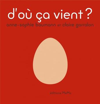 Couverture du livre « D'ou ça vient ? » de Anne-Sophie Baumann et Claire Garralon aux éditions Memo