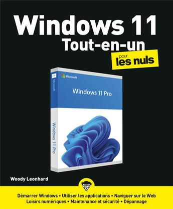 Couverture du livre « Windows 11 tout-en-un pour les nuls » de Woody Leonhard aux éditions First Interactive