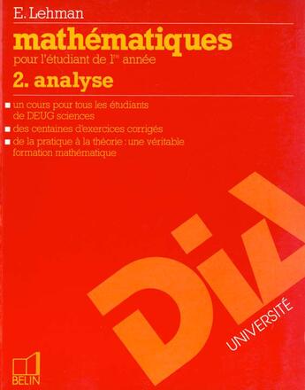 Couverture du livre « Maths 2 » de Lehman aux éditions Belin Education