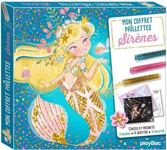 Couverture du livre « Mon coffret paillettes - sirenes » de Magali Fournier aux éditions Play Bac