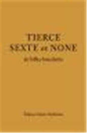 Couverture du livre « Tierce, sexte et none de l office benedictin » de  aux éditions Sainte Madeleine