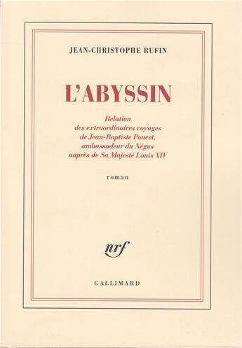 Couverture du livre « L'Abyssin » de Jean-Christophe Rufin aux éditions Gallimard