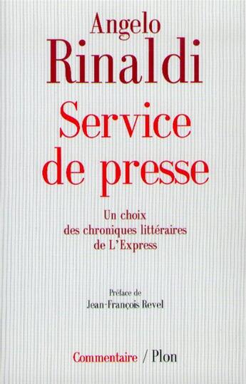 Couverture du livre « Service de presse choix de chroniques littéraires de 