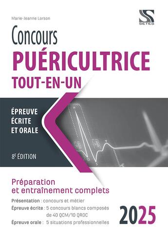 Couverture du livre « Concours puericultrice 2025 - tout-en-un » de Marie-Jeanne Lorson aux éditions Setes