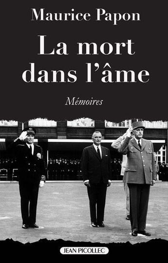 Couverture du livre « La mort dans l'ame » de Maurice Papon aux éditions Jean Picollec