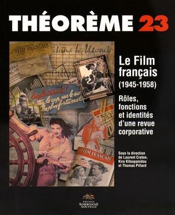 Couverture du livre « Film francais (1945-1958). roles, fonctions et identites d'une revue » de Creton/Kitsopanidou aux éditions Presses De La Sorbonne Nouvelle